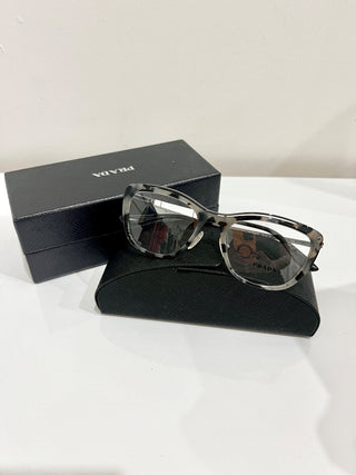 Prada VPR04V Optical Frames Conceptual Cat Eye Eyeglass Grey Havana