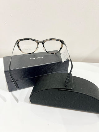 Prada VPR04V Optical Frames Conceptual Cat Eye Eyeglass Grey Havana