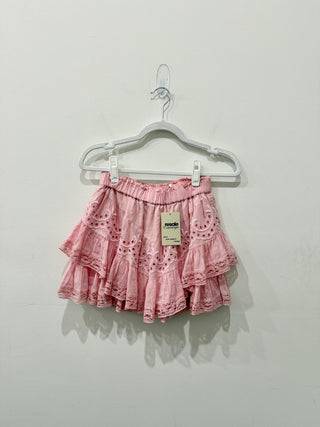 LoveShackFancy pink ruffle mini skirt, P