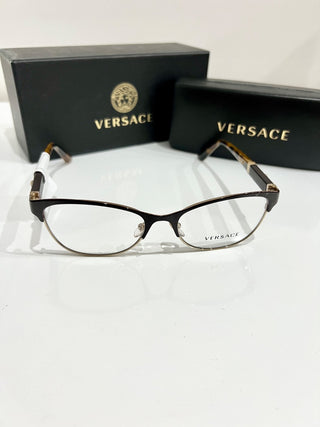 NWOT Versace MOD.1233-Q Brown and Metal Optical Frames Cat Eye Eyeglass
