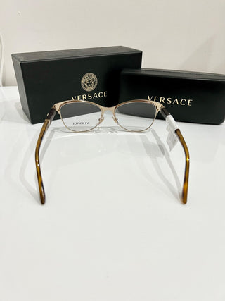 NWOT Versace MOD.1233-Q Brown and Metal Optical Frames Cat Eye Eyeglass