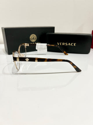 NWOT Versace MOD.1233-Q Brown and Metal Optical Frames Cat Eye Eyeglass