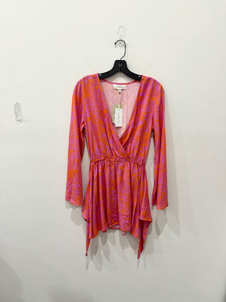 NWT L Space Kristy Bell Sleeve Tie Front Ruffle Mini Dress Path To Paradise XS