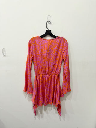 NWT L Space Kristy Bell Sleeve Tie Front Ruffle Mini Dress Path To Paradise XS