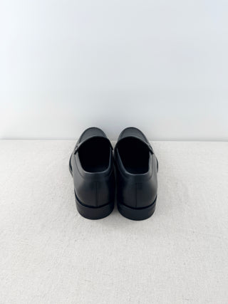 NWOT Tod's Leather Slip On Almond Toe Penny Loafers Shoes Black Men's Size 9
