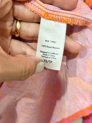 NWT L Space Kristy Bell Sleeve Tie Front Ruffle Mini Dress Path To Paradise XS