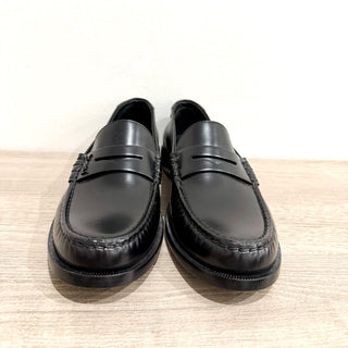 NWOT Saint Laurent Le Leather Slip On Loafer Shoes Black Women's Size EU 39.5