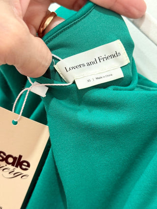 Lovers and Friends Nami Asymmetrical One Shoulder Maxi Dress Seaglass Green XS