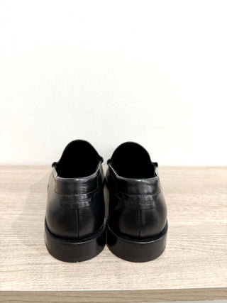 NWOT Saint Laurent Le Leather Slip On Loafer Shoes Black Women's Size EU 39.5