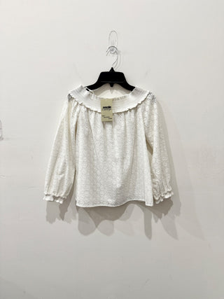 Rag and Bone Eyelet Off Shoulder Long Sleeve Blouse Top White Women's Size XS