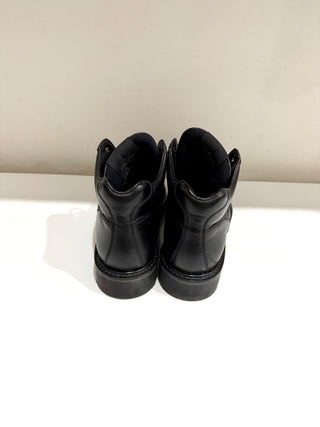 Louis Vuitton Leather/Damier Ebene Canvas Oberkampf High Top Combat Boot Black 7