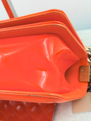 Chanel patent leather small boy bag