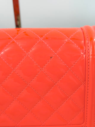 Chanel patent leather small boy bag