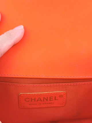 Chanel patent leather small boy bag