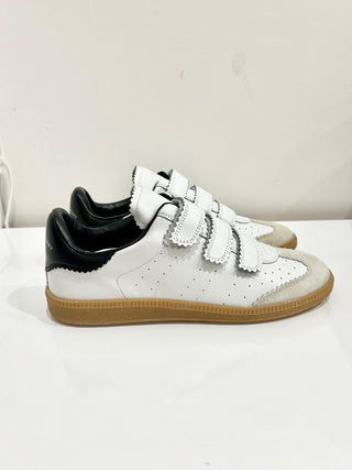 NWOT Isabel Marant Beth Low-Top Suede Slip On Sneakers White Women's Size 40