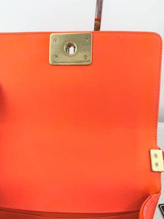 Chanel patent leather small boy bag