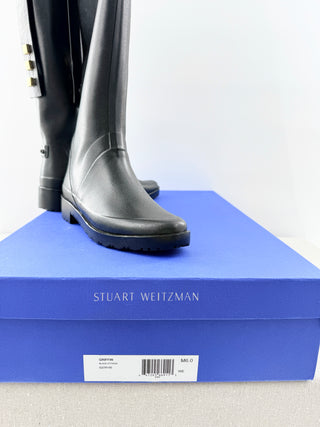 NWT Stuart Weitzman Griffin Rain Tall Boots Black Women's Size Women's Size 6