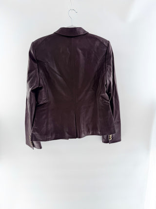 Veronica Beard gail dickey leather jacket double breasted, 10
