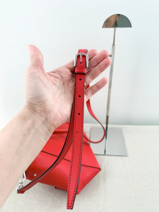 Max Mara structured leather tote bag featuring dual top handles, and detachable shoulder strap