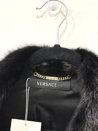 Versace leather and rabbit fur jacket, 38 IT / US 2