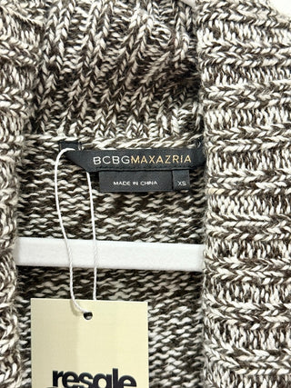 BCBGMaxazria Puff Sleeve Tie Back Open Front Cardigan Sweater Black / Gray XS