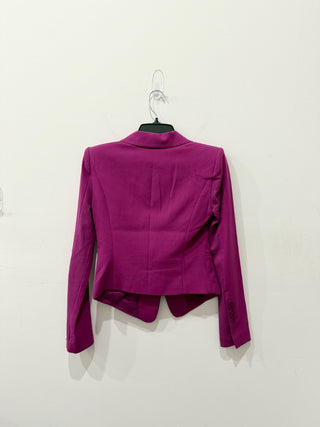 BCBGMaxazria Bowie Long Sleeve Single Button Tuxedo Blazer Purple Women's XXS