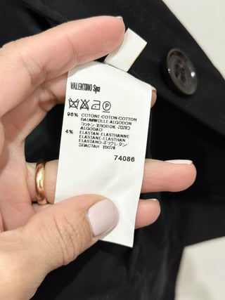 Valentino Roma Logn Sleeve Notch Lapel Buttoned Crop Blazer Black Women's Size 4