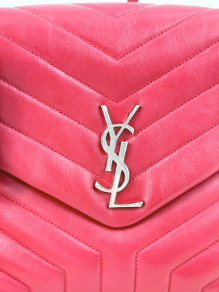 YSL Lolou shoulder bag crafted in quilted lambskin leather with signature stitching and YSL hardware, finished with sliding chain-and-leather shoulder straps