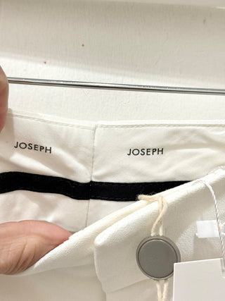 NWT Joseph New Ferdy Crepe Satin Wide Leg Trouser Pants White Womens Size 38 / 6