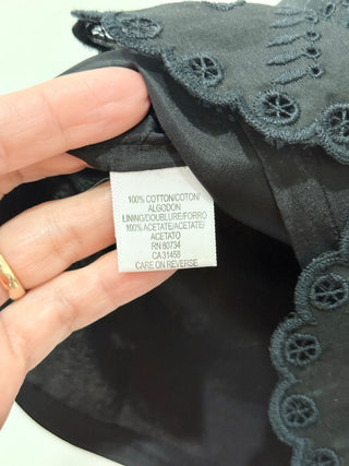 BCBGMaxazria Embroidered High Waisted A-Line Mini Skirt Black Women's Size 2