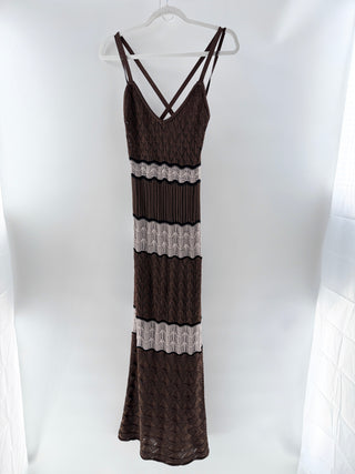 Torn by Ronny Kobo addison dress crochet long, XS