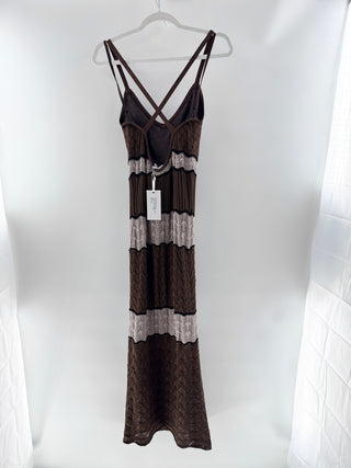 Torn by Ronny Kobo addison dress crochet long, XS