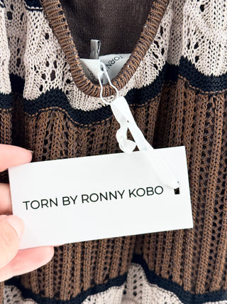Torn by Ronny Kobo addison dress crochet long, XS