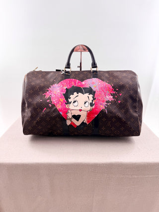 Louis Vuitton Betty Boop Custom Hand-Painted Keepall Duffle Bag 50cm, 50cm