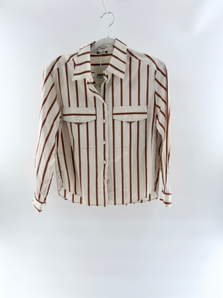 Claudie Pierlot striped cropped button down shirt, S