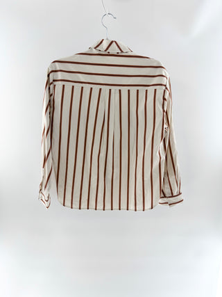 Claudie Pierlot striped cropped button down shirt, S