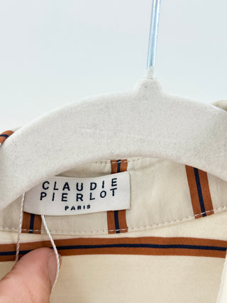 Claudie Pierlot striped cropped button down shirt, S