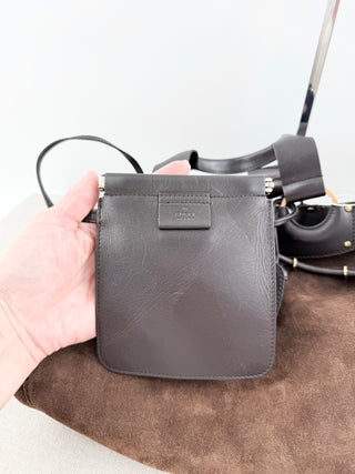 Gucci suede leather top handle tote bag