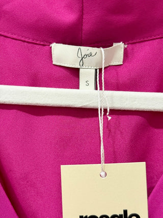 Joie 100% Silk Sleeveless Elastic Hem V-Neck Blouse Fuchsia Women's Size Small