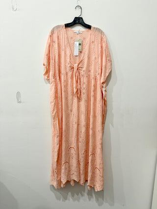 Young Fabulous & Broke Eyelet Tie Front Maxi Cover Up Dress Pink Women's Size XS
