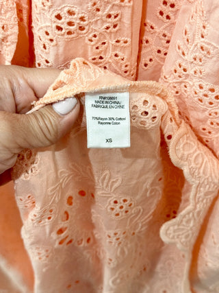 Young Fabulous & Broke Eyelet Tie Front Maxi Cover Up Dress Pink Women's Size XS