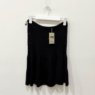 BCBGMaxazria Pull On Open Knit High Waisted Mini Skirt Black Women's Size Small