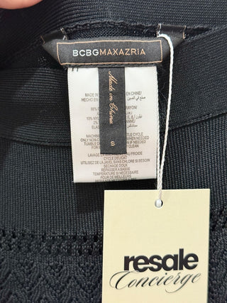 BCBGMaxazria Pull On Open Knit High Waisted Mini Skirt Black Women's Size Small