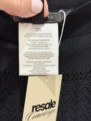 BCBGMaxazria Pull On Open Knit High Waisted Mini Skirt Black Women's Size Small