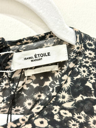 Isabel Marant Étoile Nimazu Asymmetric Floral Chiffon Mini Dress 36 FR / 4 US