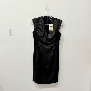 Veronica Beard Sequin V-Neck Bodycon Mini Cocktail Dress Black Women's Size 2
