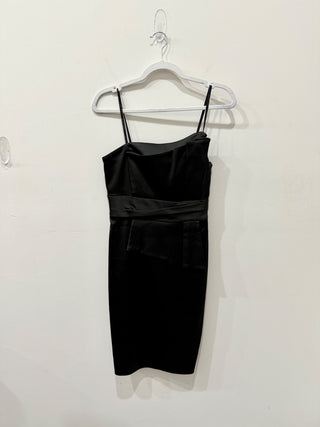 NWT David Meister Sleeveless Spaghetti Strap Peplum Mini Sheath Dress Black 4