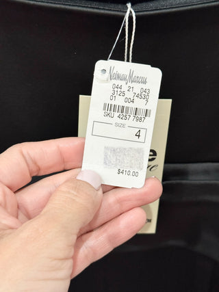 NWT David Meister Sleeveless Spaghetti Strap Peplum Mini Sheath Dress Black 4