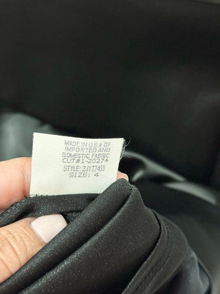 NWT David Meister Sleeveless Spaghetti Strap Peplum Mini Sheath Dress Black 4