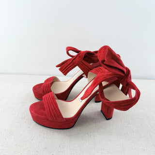 Jimmy Choo ‘Kaytrin’ Wraparound Strap Platform Sandals Red Women's Size EU 38